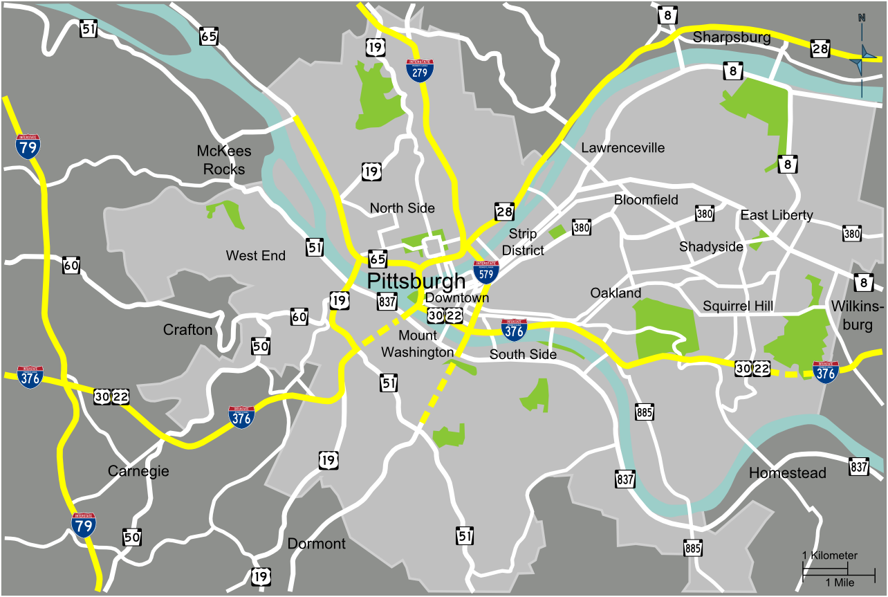 Pittsburgh map