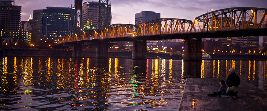 Portland during the nighttime