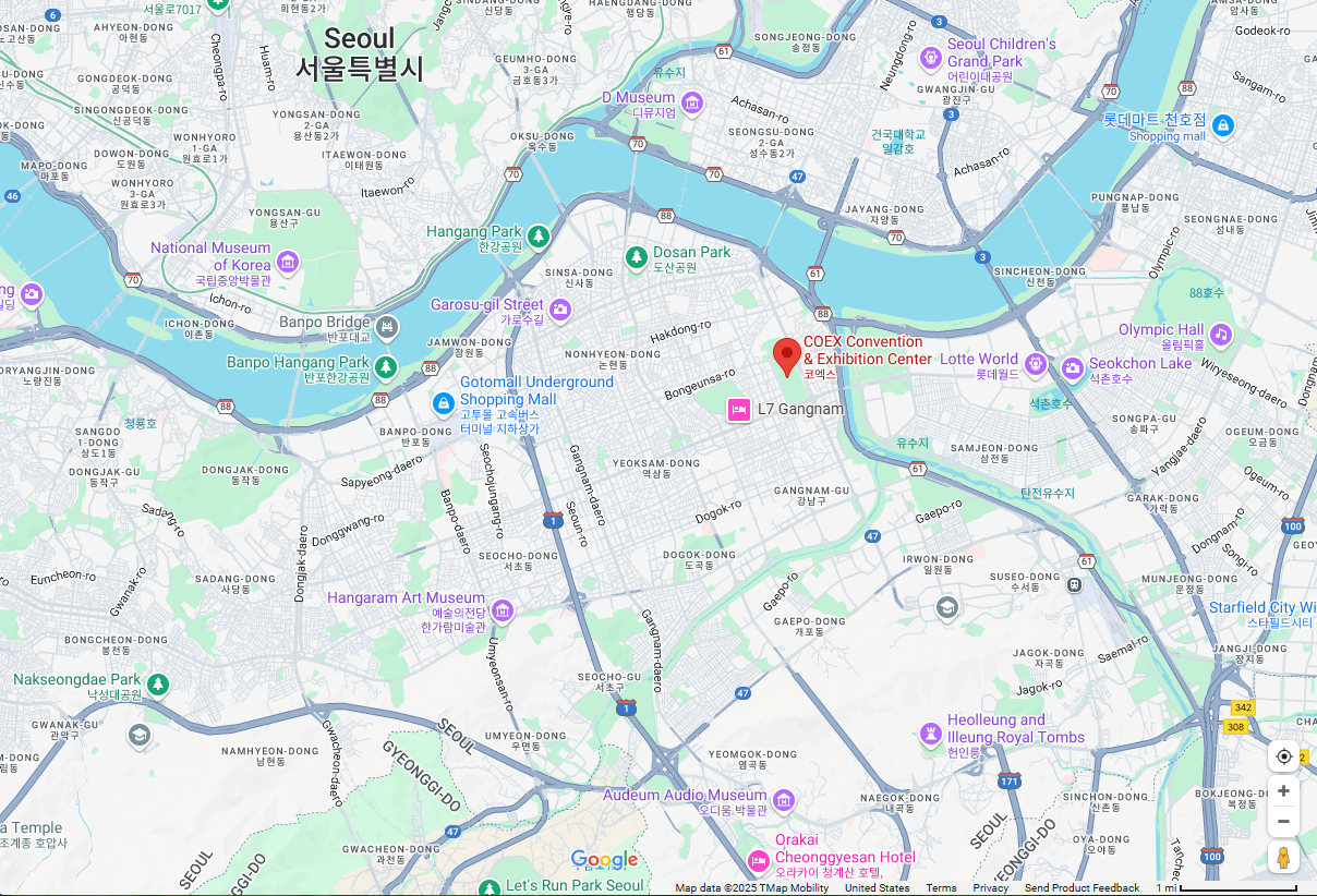 Map to the COEX Seoul, South Korea